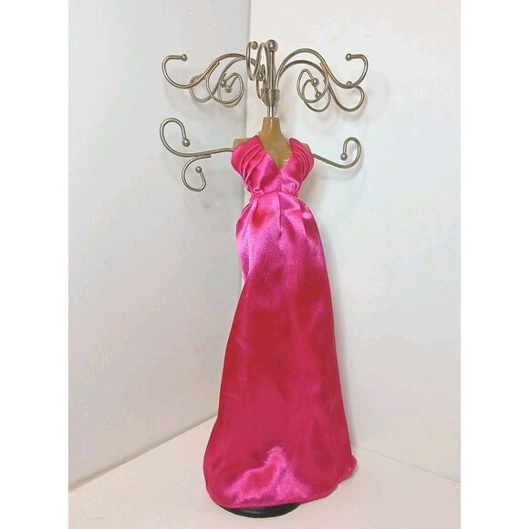 Pink Dress Jewelry Display Stand – 14” Mannequin Holder for Necklaces & Earrings - Picture 1 of 9